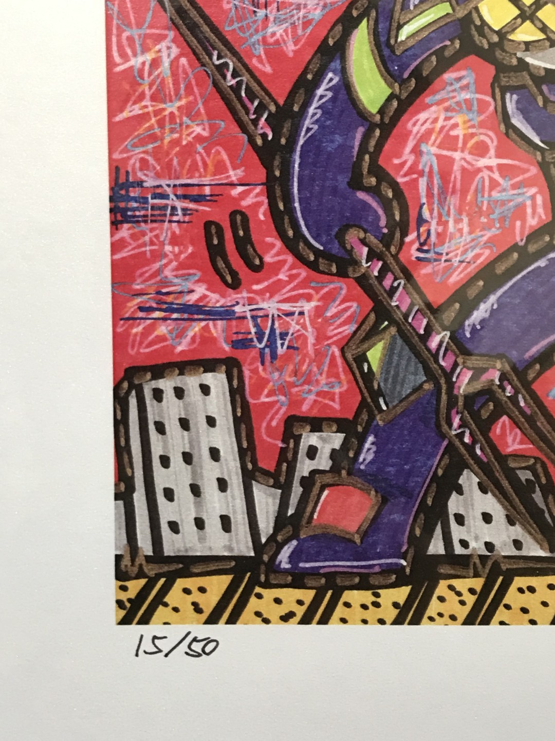 零元拍：歪歪亲笔签名 OWSON系列插画复制画《EVA》，尺寸约22/22厘米，拍品不含镜框