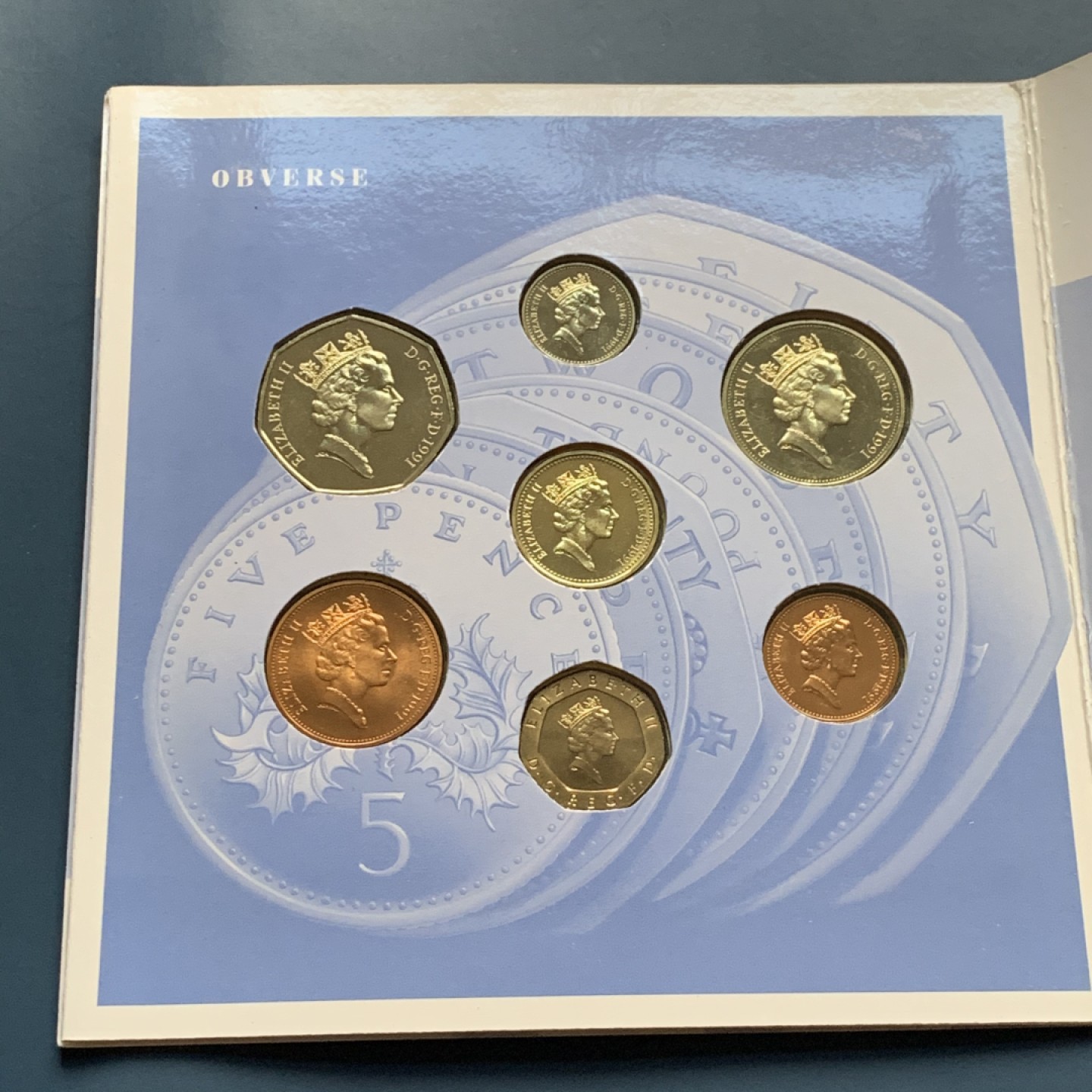 《竞宝斋》第34，35场-本周日，周一2场连拍（全场顺丰包邮） 原封装英国 1991年 7枚套 卡装套币