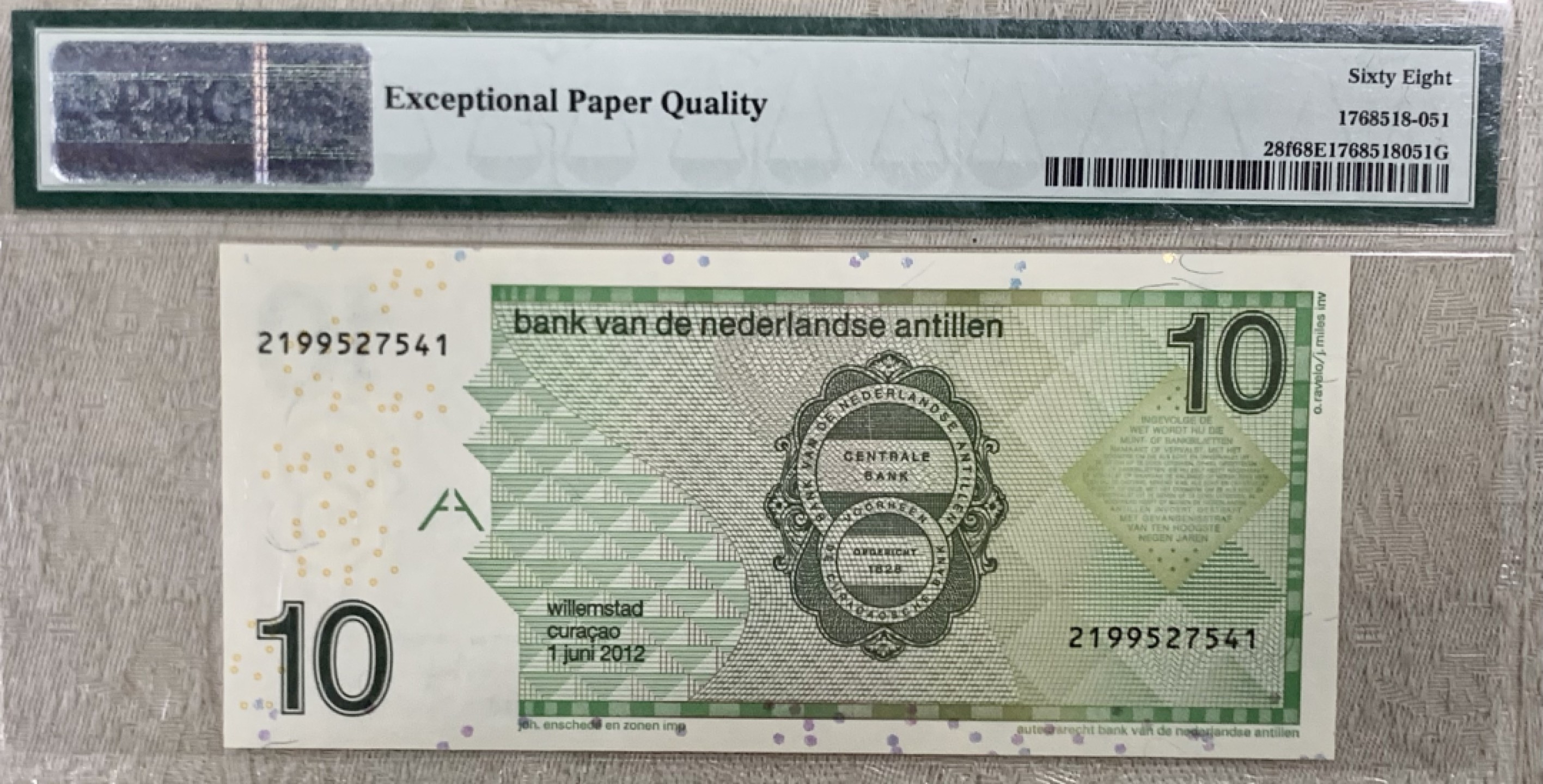 圣域骑士团 | CICE币展&易卜生专场 春天来了 ‼️第三期（2022003） 【冠军分蜂鸟】 2012年 荷属安的列斯 10 PMG68分 P28f   JEZ印刷 正面蜂鸟