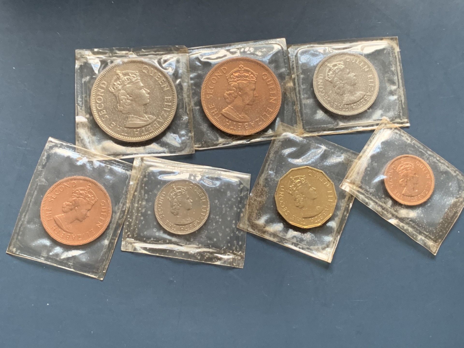 《竞宝斋》第34，35场-本周日，周一2场连拍（全场顺丰包邮） 1969年英属塞舌尔精制套币全套ps原封原盒 发行量5000