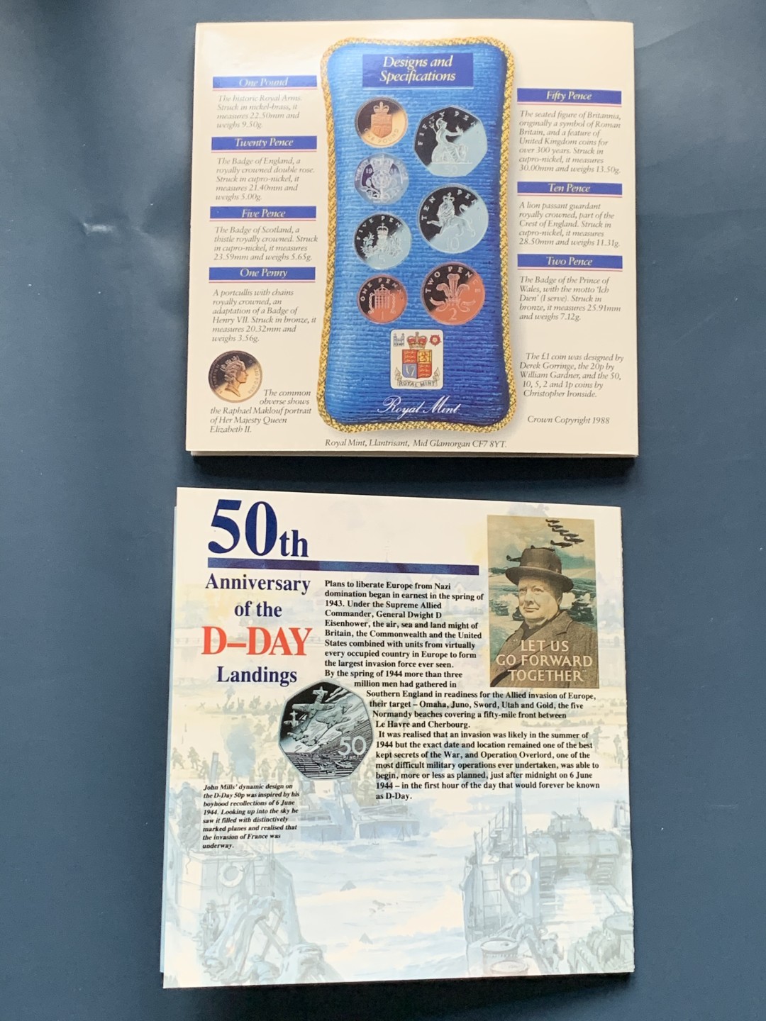 《竞宝斋》第34，35场-本周日，周一2场连拍（全场顺丰包邮） 原封装英国 1988和1994年卡装套币 完美状态