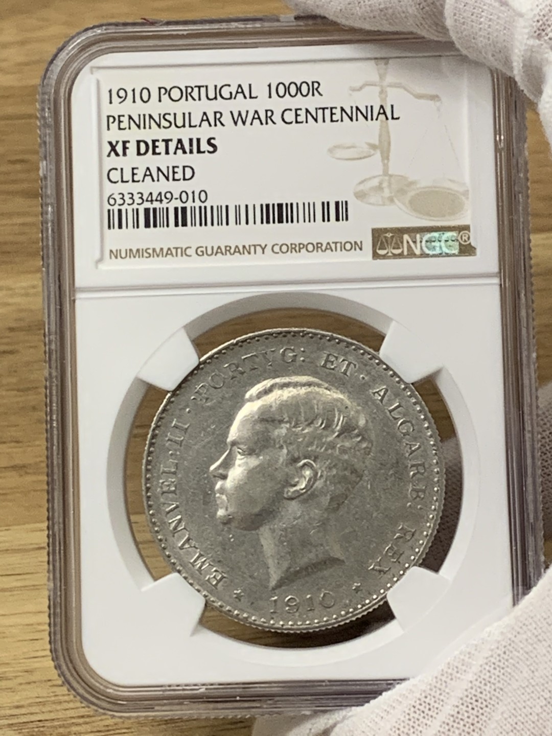 欧陆典藏，“币”定生辉，外币专场第一期 1910年葡萄牙曼努埃尔二世1000瑞斯大银NGC-XFD 少见品