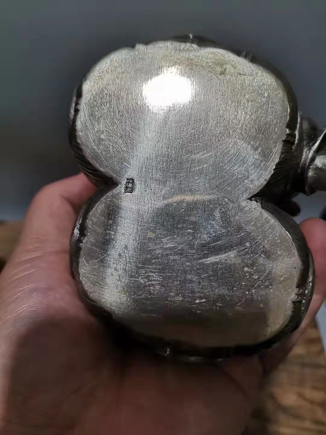 千器雅集—日本回流铜器臻藏 日本回流精品铜器——金工大家 高村光雲作   洋银大黑天财神惠比寿福神摆件一对