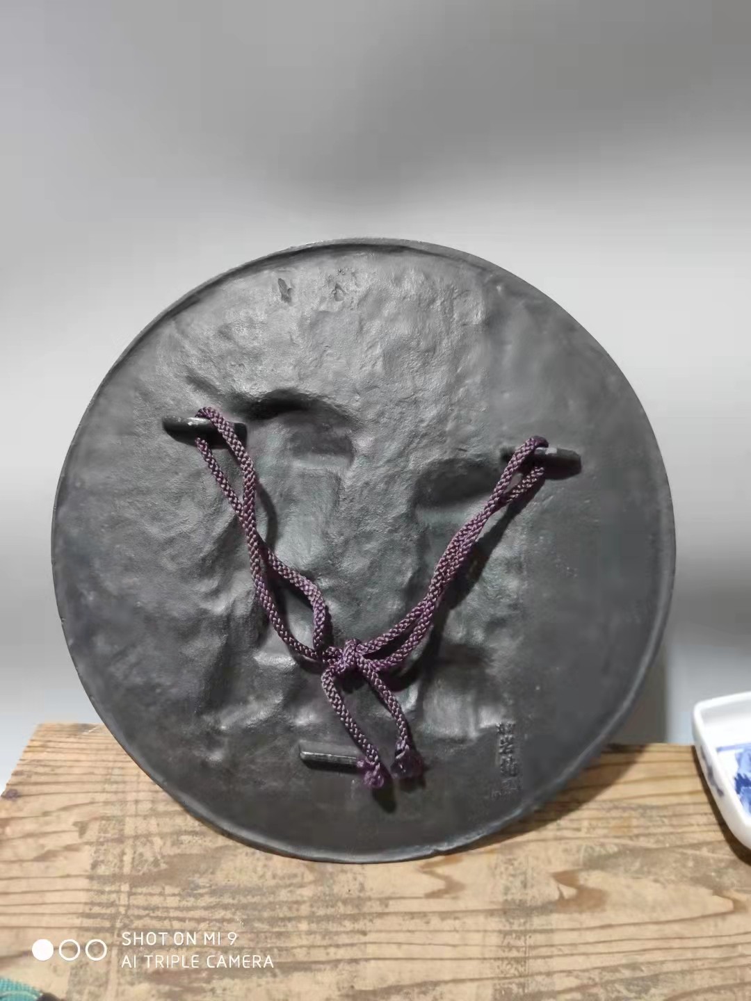 千器雅集—日本回流铜器臻藏 日本回流  南部铁器——鬼面武士浮雕大赏盘挂盘