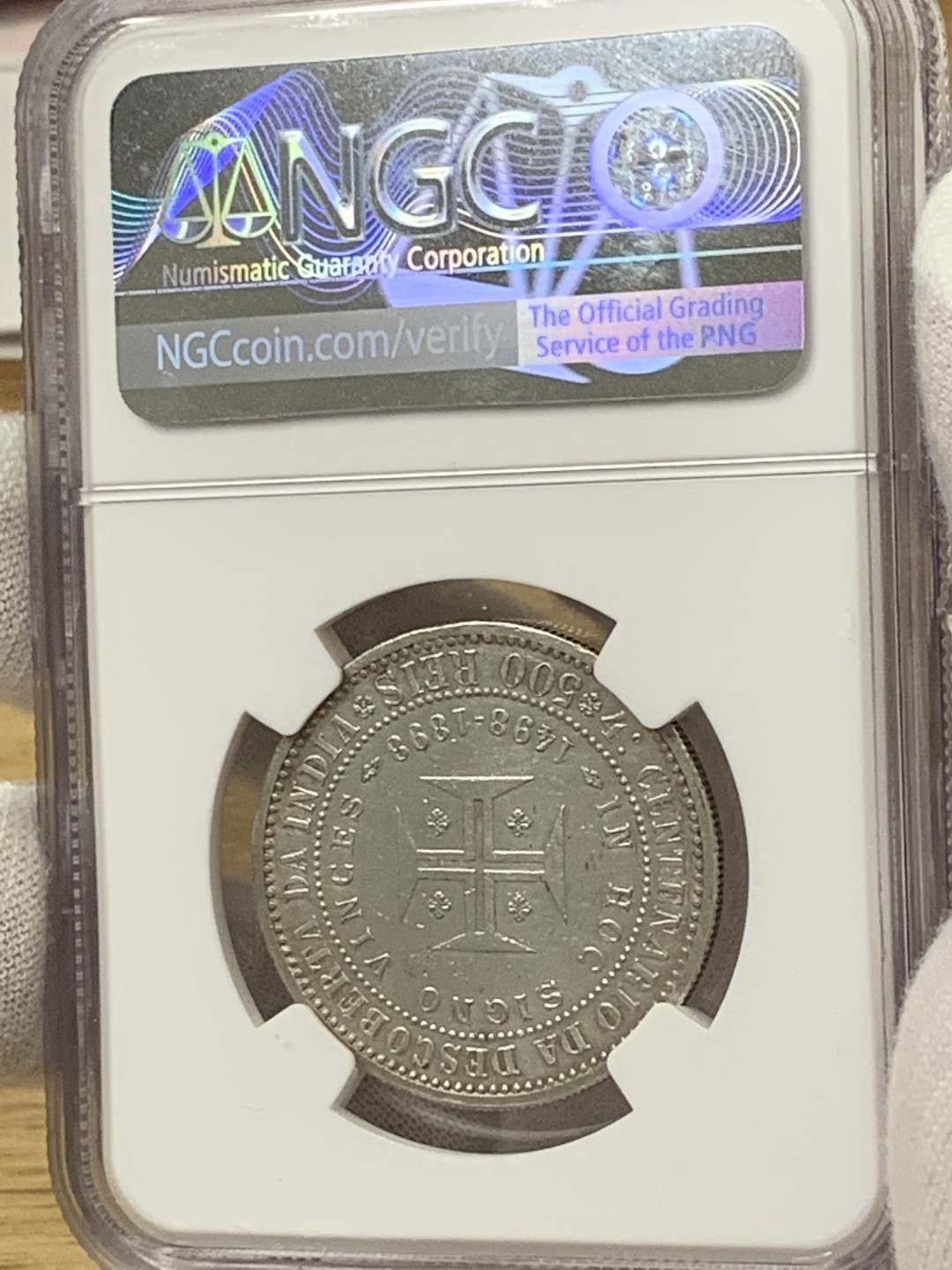 欧陆典藏，“币”定生辉，外币专场第一期 1898年葡萄牙卡洛斯一世发现印度400周年500瑞斯银币NGC-AUD