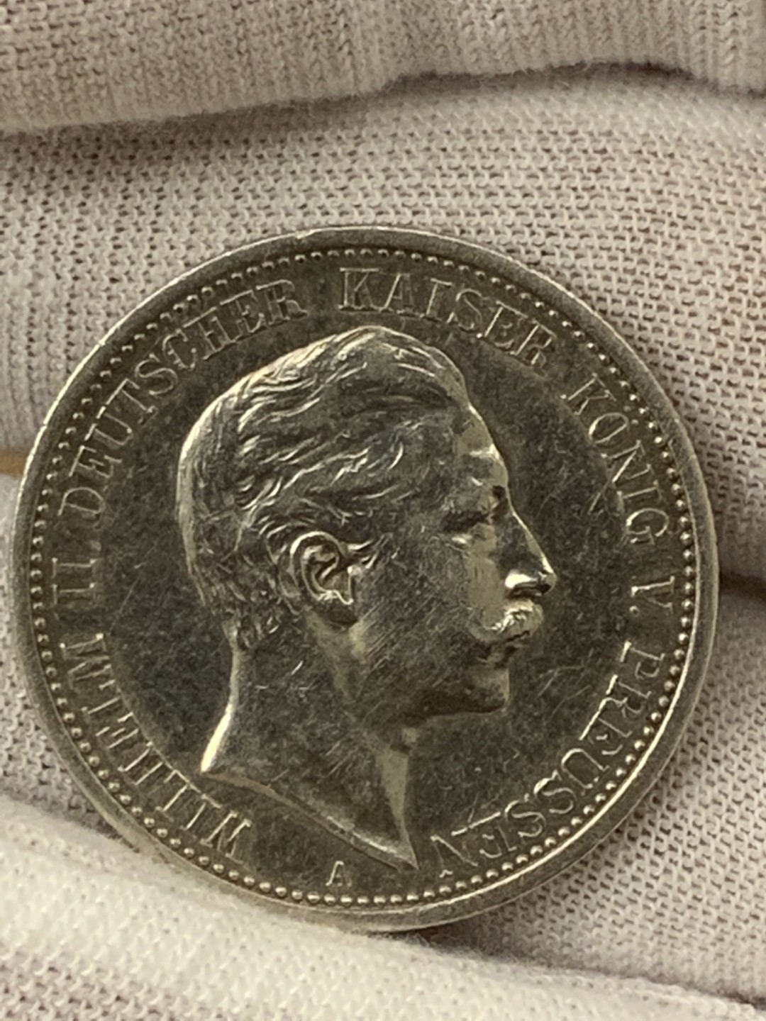 欧陆典藏，“币”定生辉，外币专场第一期 1912年德国普鲁士威廉二世2马克银币直径：28mm  克重：11.11