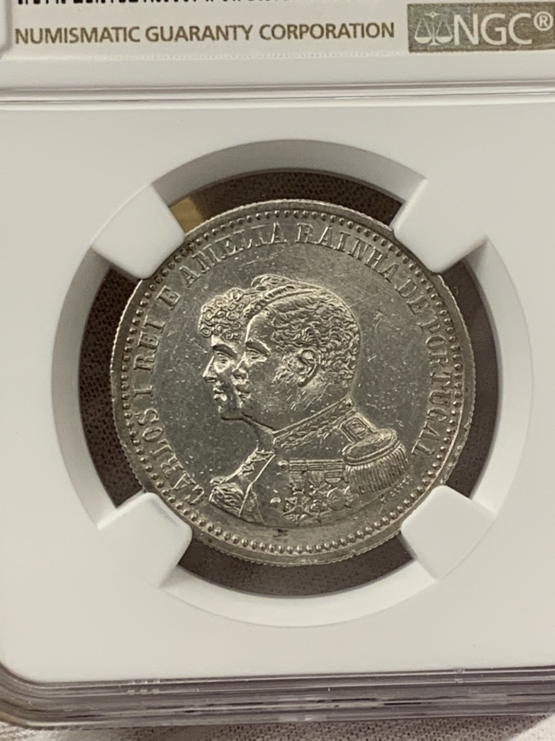 欧陆典藏，“币”定生辉，外币专场第一期 1898年葡萄牙卡洛斯一世发现印度400周年500瑞斯银币NGC-AUD