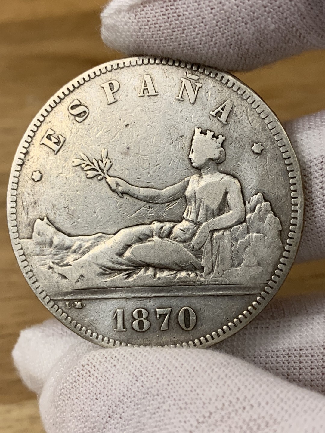 欧陆典藏，“币”定生辉，外币专场第一期 1870年西班牙坐花5比塞塔