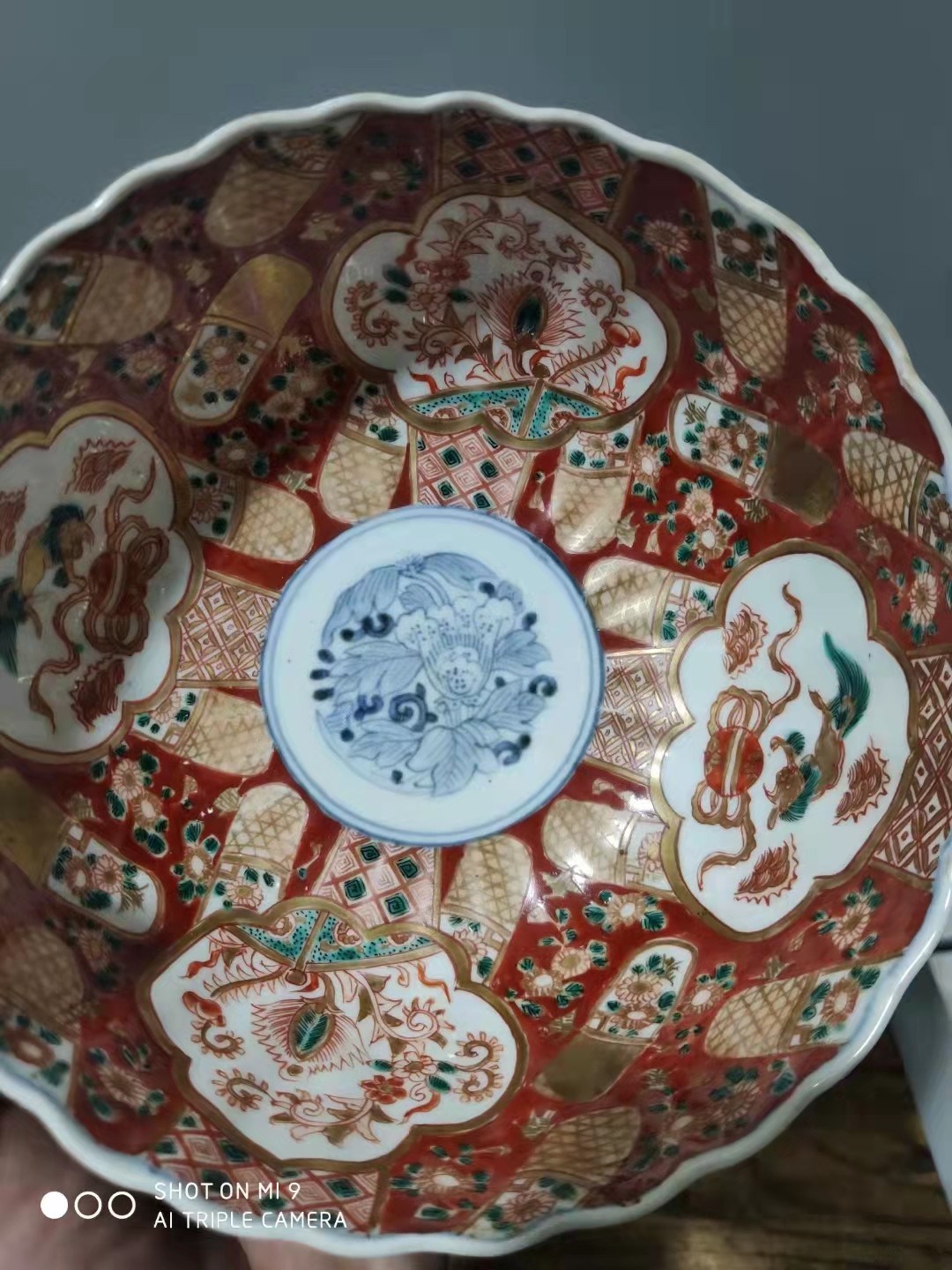 千器雅集—日本回流瓷器臻藏 江户明治时期（清代）精品老瓷器——赤绘满工古伊万里大盘