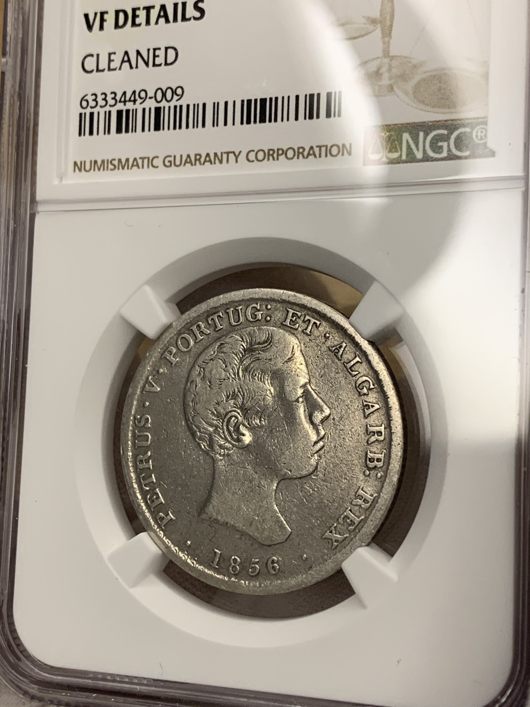 欧陆典藏，“币”定生辉，外币专场第一期 1856年葡萄牙佩德罗五世500瑞斯银币NFC-VFD