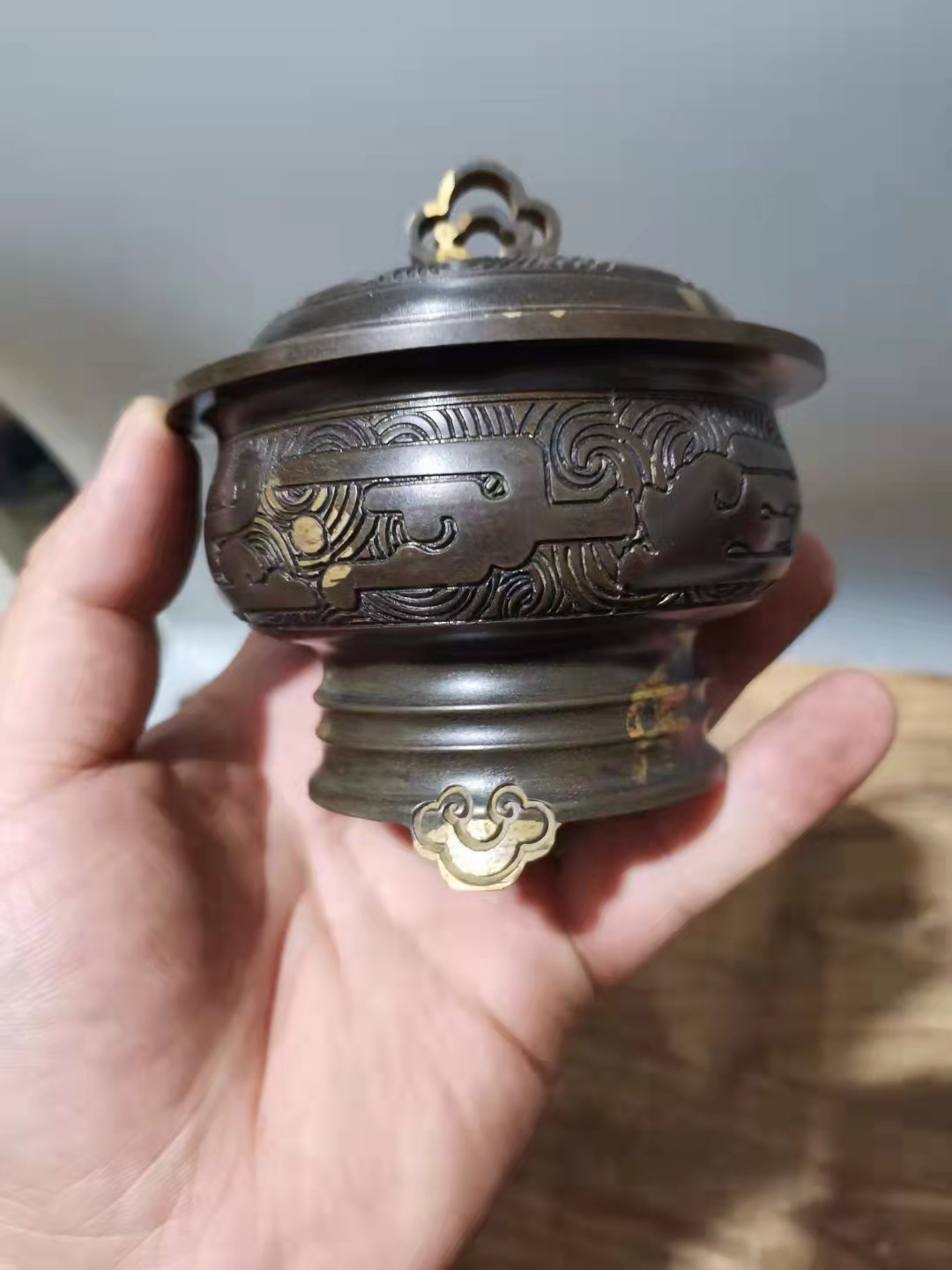千器雅集—日本回流铜器臻藏 日本回流铜器精品——漆金工艺铜香炉香薰