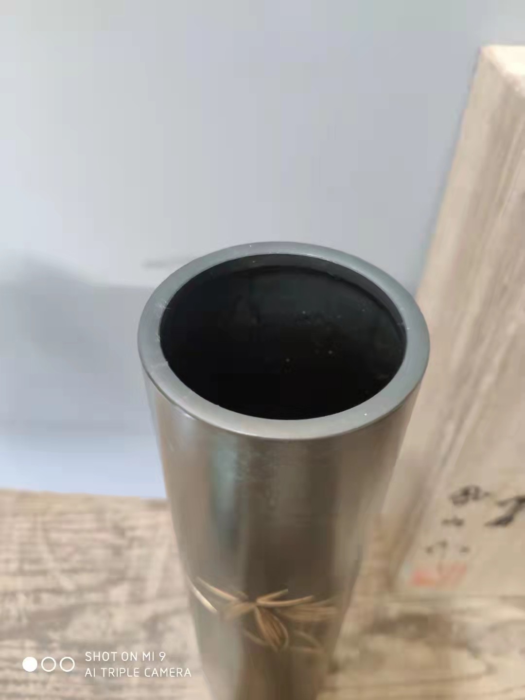 千器雅集—日本回流铜器臻藏 【全品带原盒】日本回流铜器——凤山作  錾刻竹纹铜花瓶筒瓶