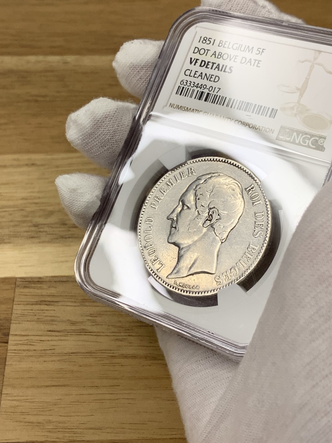 欧陆典藏，“币”定生辉，外币专场第一期 1851年比利时利奥波德一世5法郎NGC-VFD