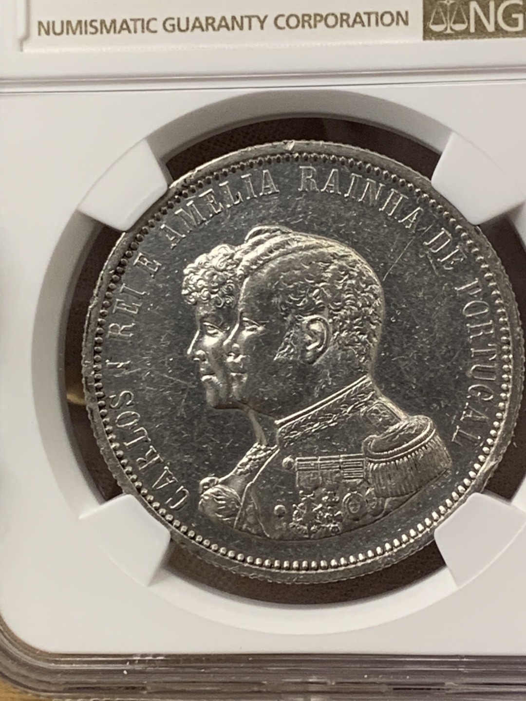 欧陆典藏，“币”定生辉，外币专场第一期 1898年葡萄牙卡洛斯一世发现印度400周年1000瑞斯银币NGC-AUD