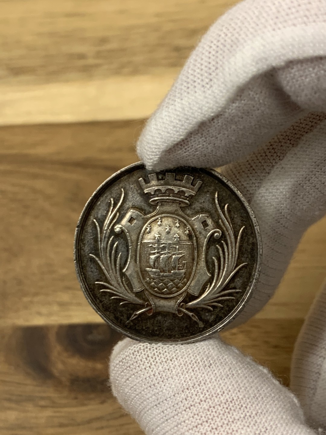 欧陆典藏，“币”定生辉，外币专场第一期 1821年法国南特储蓄银行纯银代币 直径：28.5mm 克重：9.16