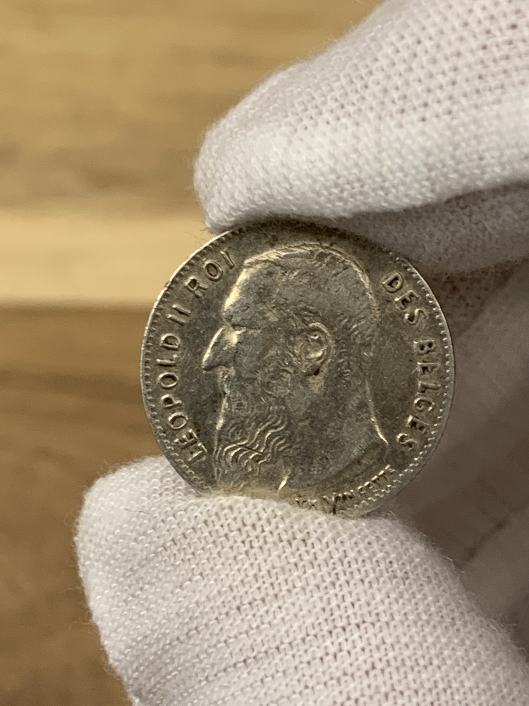 欧陆典藏，“币”定生辉，外币专场第一期 1909年比利时利奥波德二世50分银币 直径：18mm 克重： 2.5