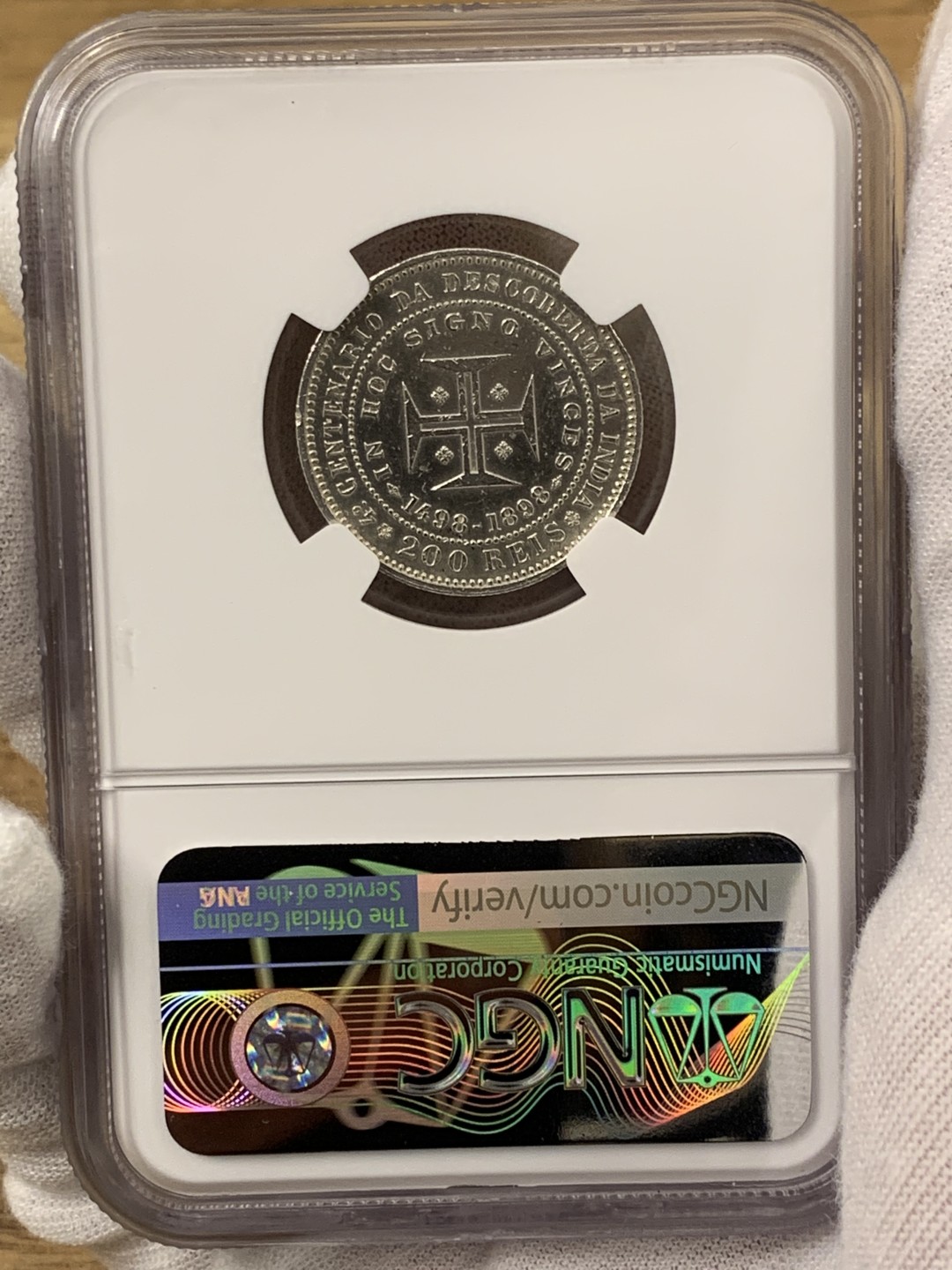 欧陆典藏，“币”定生辉，外币专场第一期 1898年葡萄牙卡洛斯一世发现印度400周年200瑞斯银币NGC-UNCD