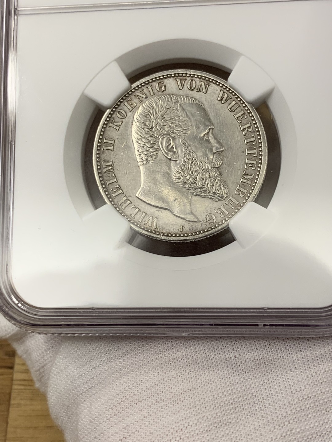 欧陆典藏，“币”定生辉，外币专场第一期 1908年德国符腾堡威廉二世2马克银币NGC-AUD