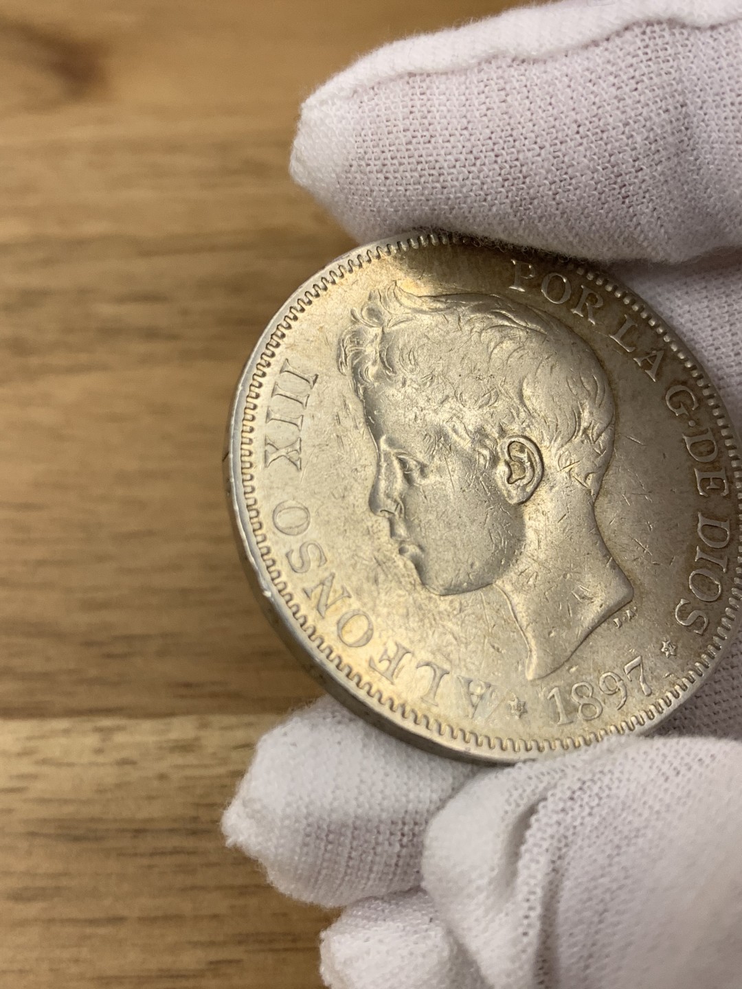 欧陆典藏，“币”定生辉，外币专场第一期 1897年西班牙阿方索十二世5比塞塔