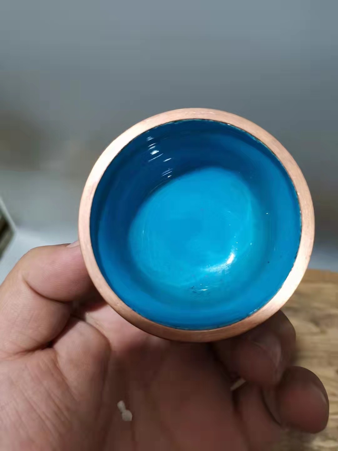 千器雅集—日本回流瓷器臻藏 日本回流创汇时候精品——铜胎景泰蓝佛手杯供杯一对