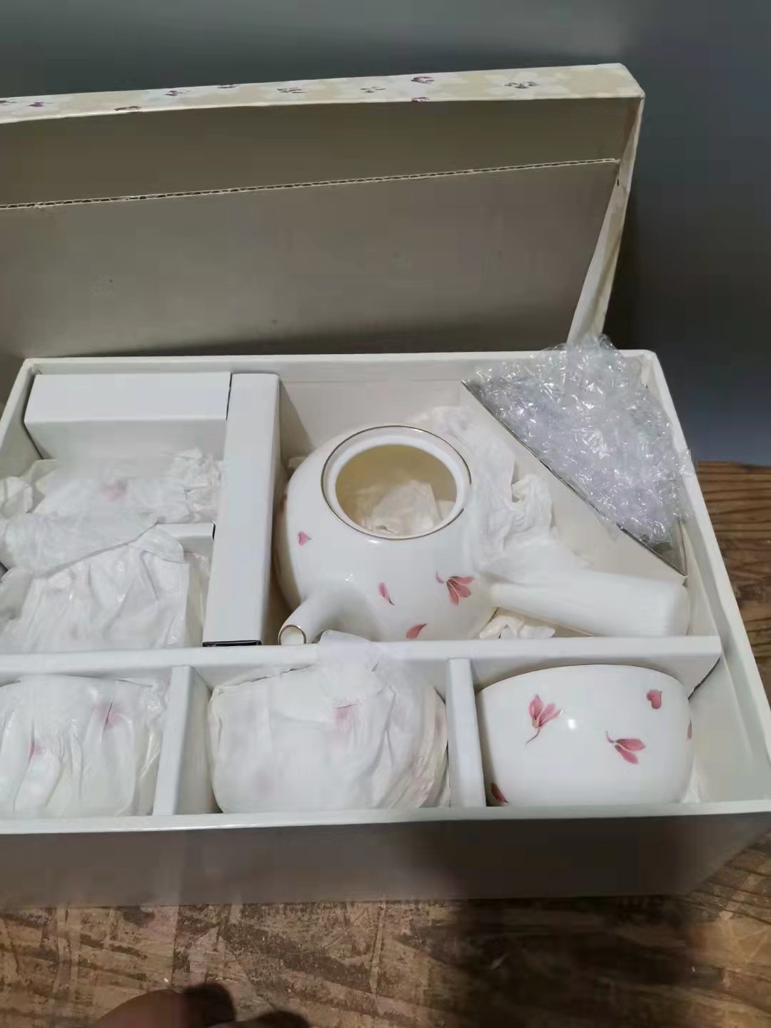 千器雅集—日本回流瓷器臻藏 【原盒】昭和时期—橘吉旗下品牌（理查菲尔德 Richfleld）茶道茶器侧把壶一壶5杯