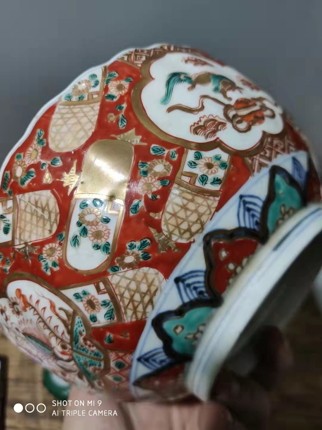 千器雅集—日本回流瓷器臻藏 江户明治时期（清代）精品老瓷器——赤绘满工古伊万里大盘