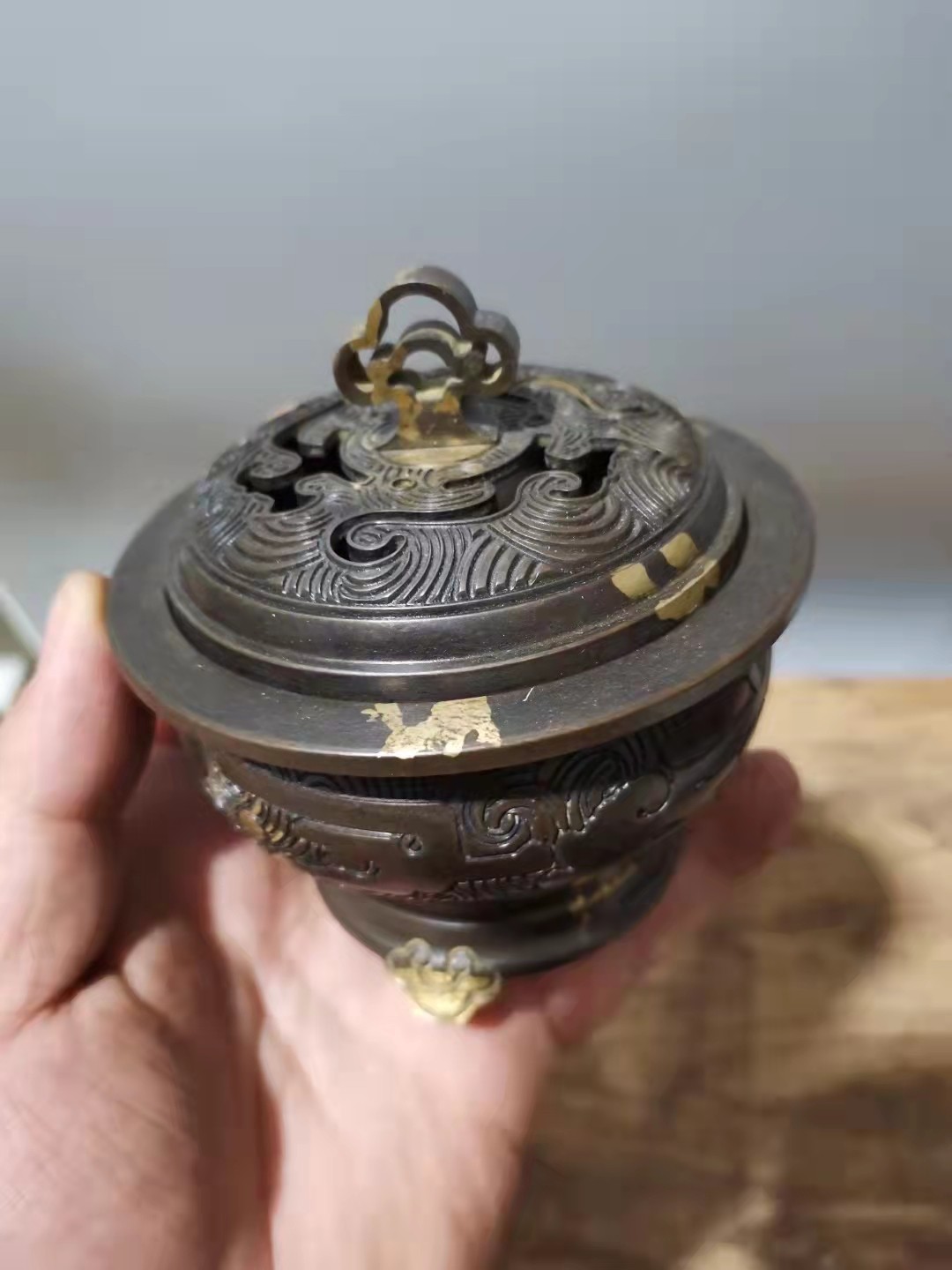 千器雅集—日本回流铜器臻藏 日本回流铜器精品——漆金工艺铜香炉香薰