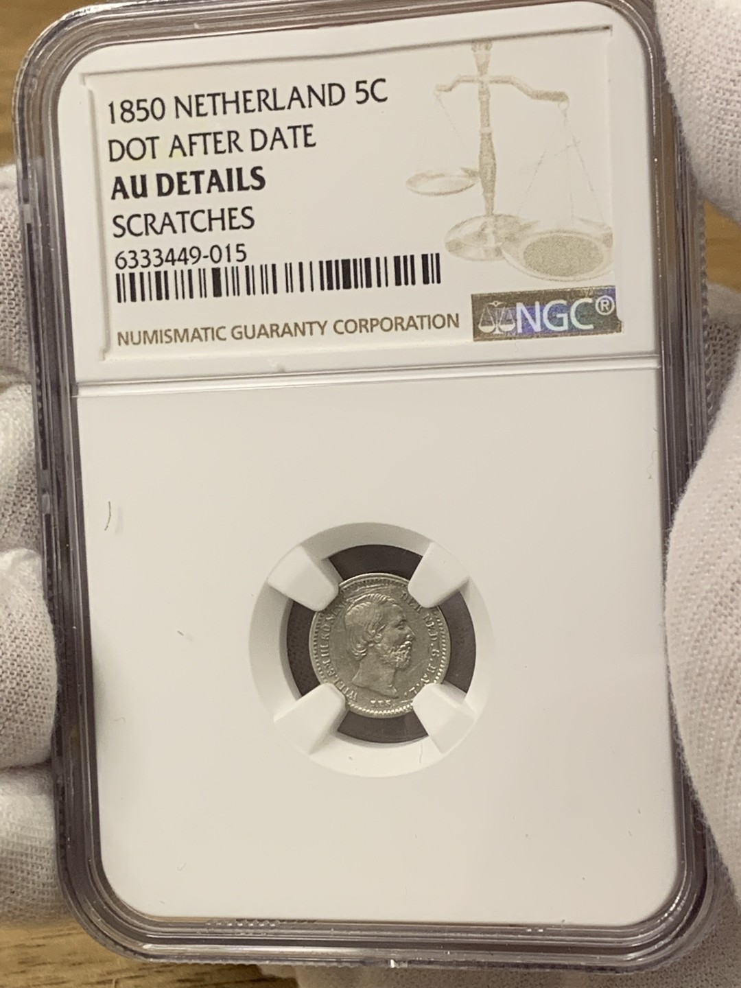 欧陆典藏，“币”定生辉，外币专场第一期 1850年荷兰威廉三世5分银币NGC-AUD