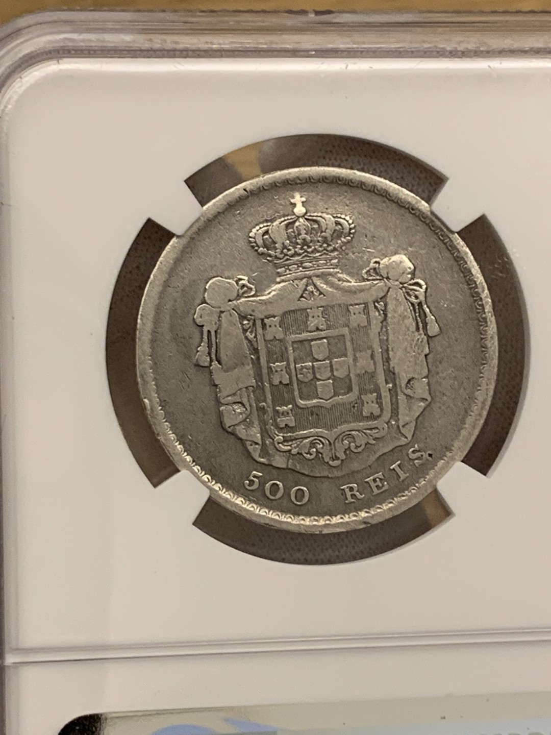 欧陆典藏，“币”定生辉，外币专场第一期 1856年葡萄牙佩德罗五世500瑞斯银币NFC-VFD