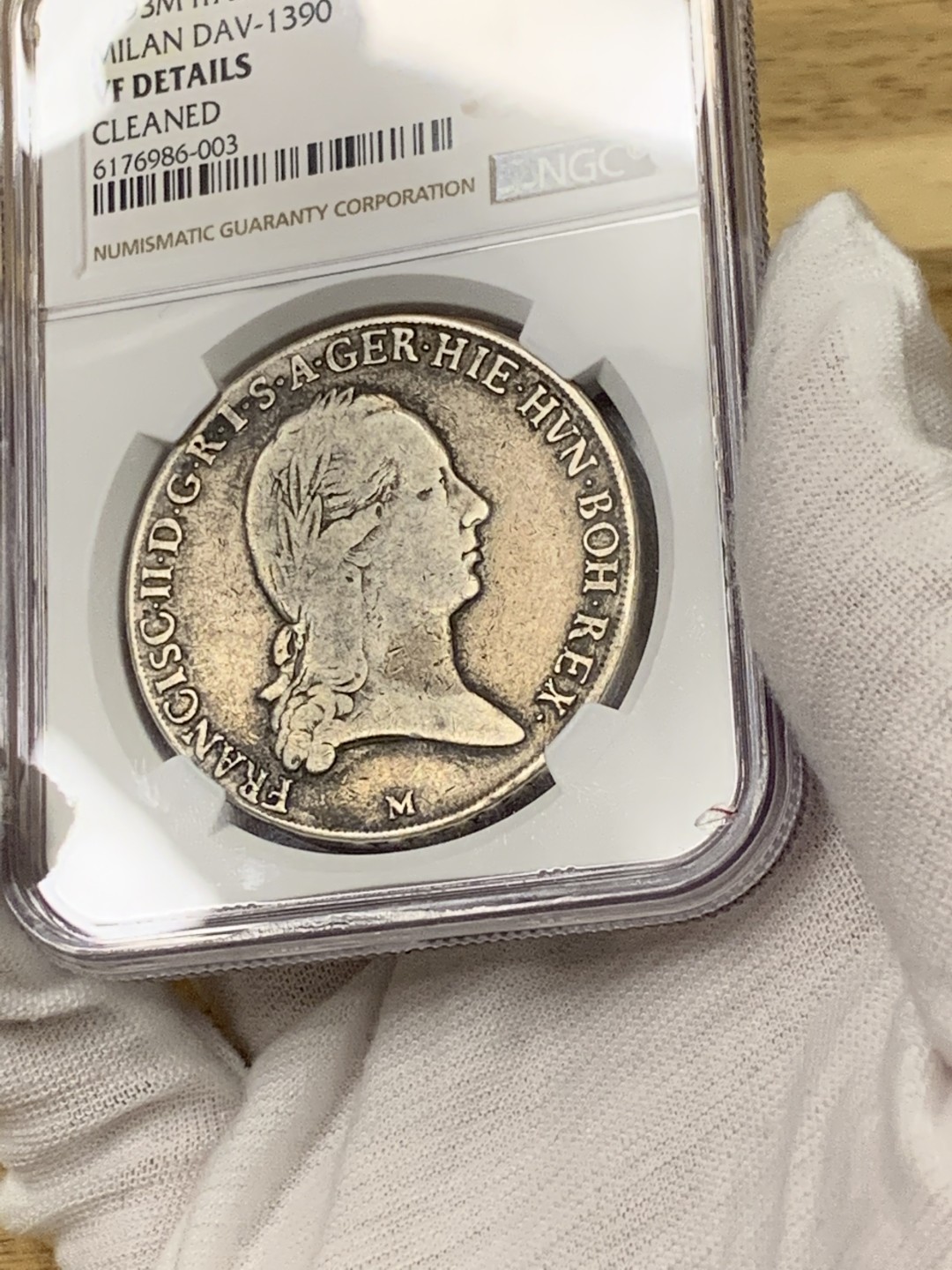 欧陆典藏，“币”定生辉，外币专场第一期 1793年意大利米兰铸币厂 伦巴第-维内蒂亚王国弗朗兹-约瑟夫 1泰勒大银，味道好品稀少NGC-VFD