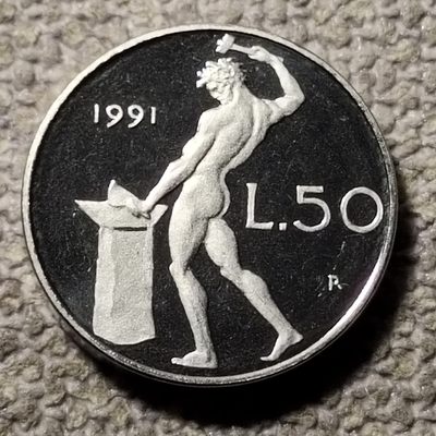 0起1加-纯粹捡漏拍-70场0佣包邮场 - 意大利1991年50里拉精制币