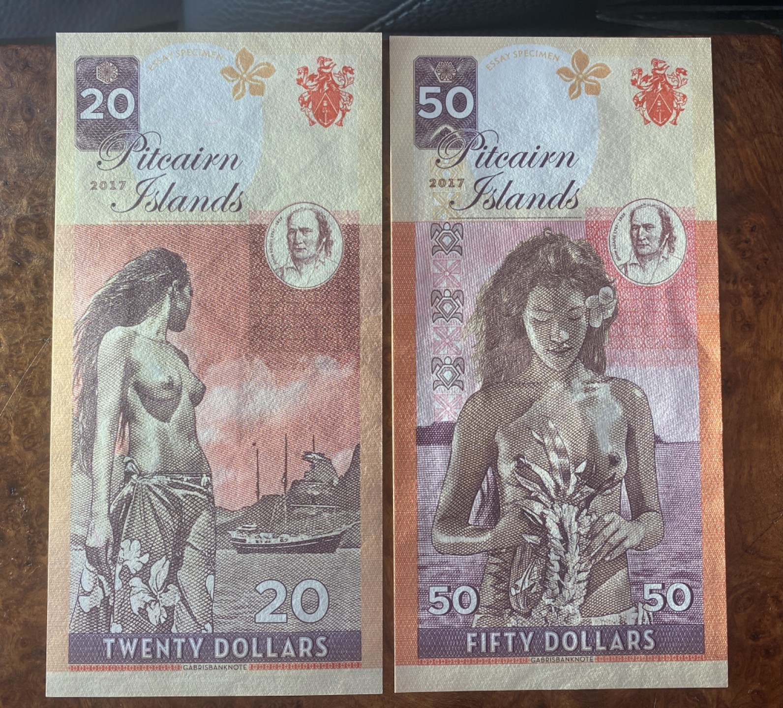 得物拍卖 Chase Auction  第2期 - -世界纸币精粹（二） 皮特凯恩群岛商业钞一套7张，全新unc！仅发行1250套！非常唯美的纸币！盛产土著美女的小岛！