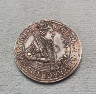 神圣罗马帝国1632年利奥波德五世1泰勒银币（美品）