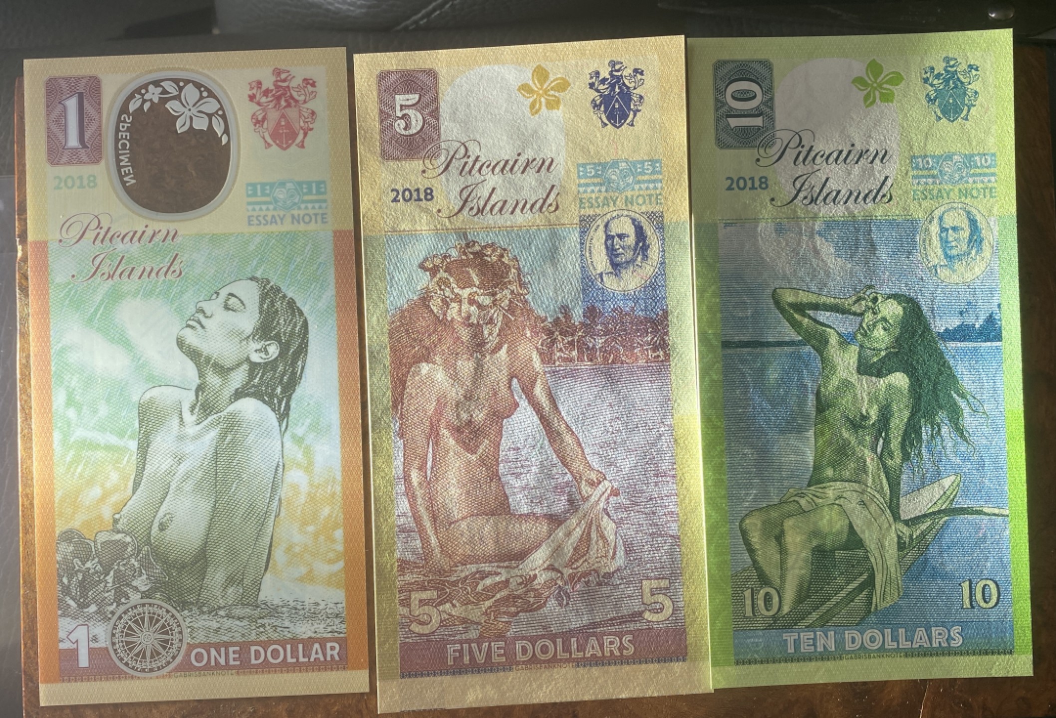 得物拍卖 Chase Auction  第2期 - -世界纸币精粹（二） 皮特凯恩群岛商业钞一套7张，全新unc！仅发行1250套！非常唯美的纸币！盛产土著美女的小岛！