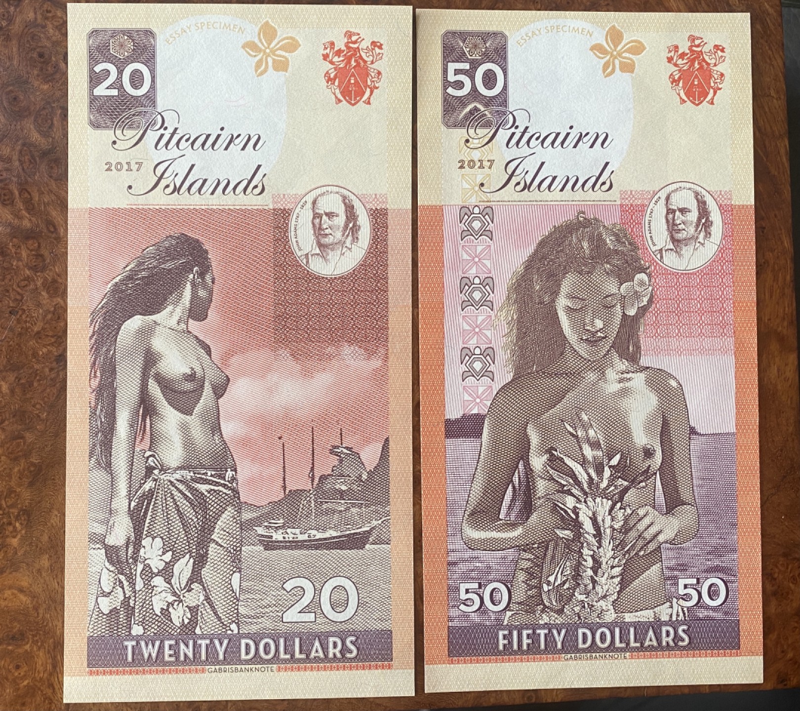 得物拍卖 Chase Auction  第2期 - -世界纸币精粹（二） 皮特凯恩群岛商业钞一套7张，全新unc！仅发行1250套！非常唯美的纸币！盛产土著美女的小岛！