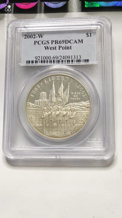 【钱币赏析】【美国】2002年西点军校纪念银币PCGS69分