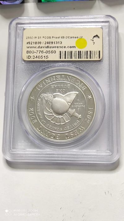 【钱币赏析】【美国】2002年西点军校纪念银币PCGS69分