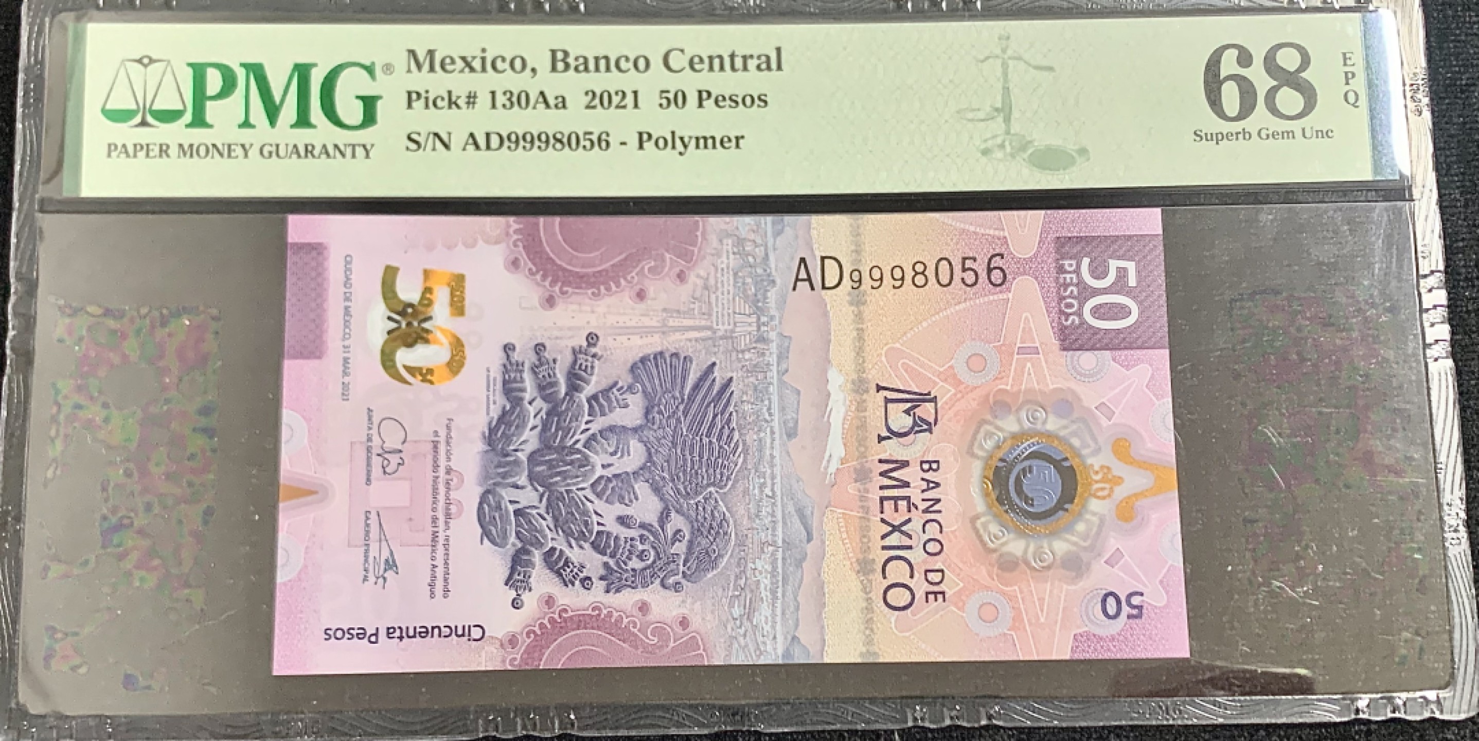 圣域骑士团 | CICE币展&易卜生专场 春天来了 ‼️第三期（2022003） 【高分】2021年墨西哥🇲🇽50比索 签名② PMG68分全程无4/7靓号