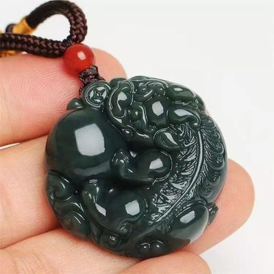 玉貔貅吊坠真品新疆和田青玉招财皮丘项链男女玉石玉坠玉挂件 - 玉貔貅吊坠真品新疆和田青玉招财皮丘项链男女玉石玉坠玉挂件