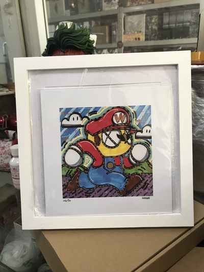 零元拍：歪歪亲笔签名 OWSON系列限量插画复制画《超级玛丽》，尺寸约22/22厘米，拍品不含镜框 - 零元拍：歪歪亲笔签名 OWSON系列限量插画复制画《超级玛丽》，尺寸约22/22厘米，拍品不含镜框