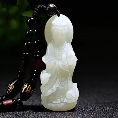 天然玉观音吊坠男大款玉观音玉石吊坠 真玉菩萨转运吊坠 - 天然玉观音吊坠男大款玉观音玉石吊坠 真玉菩萨转运吊坠
