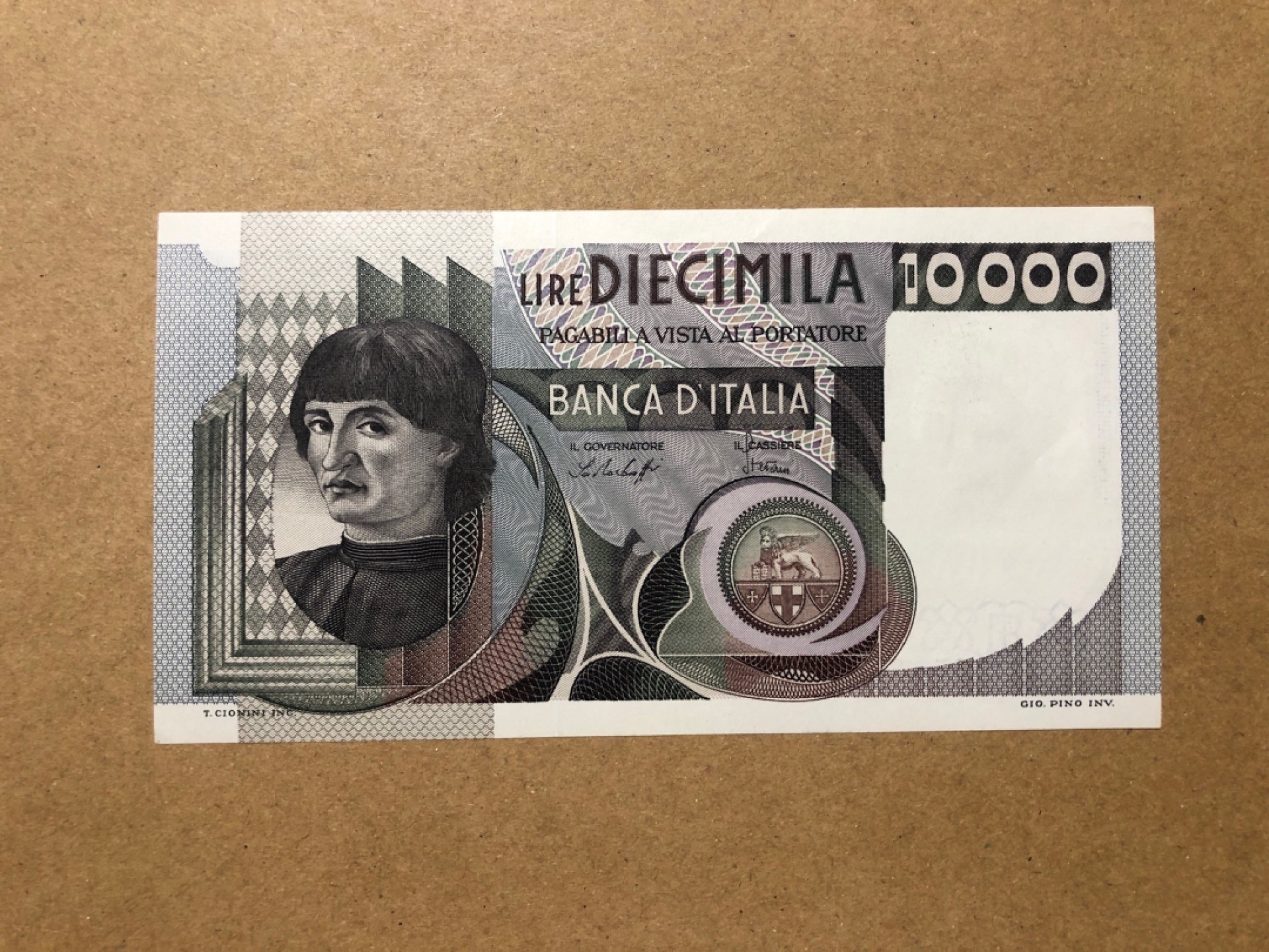 《张总收藏》50期——欧洲经典名誉品 意大利10000里拉 UNC 1978年