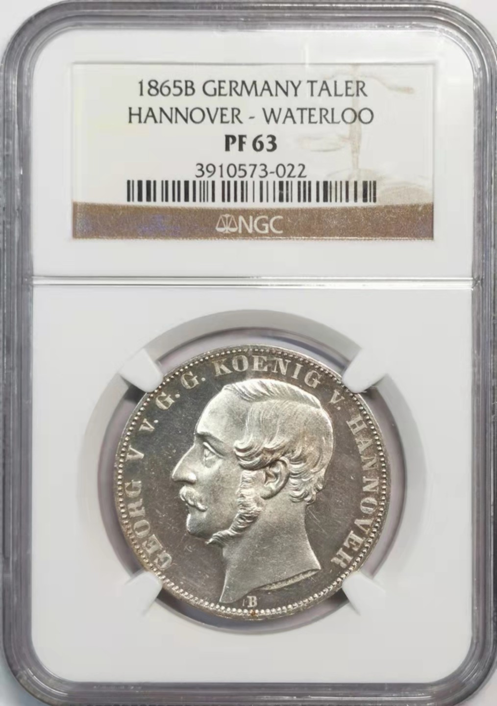 欧罗巴与亚细亚的春天奏鸣曲—凡希社世界钱币微拍第一百九十期 荐！1865汉诺威滑铁卢纪念泰勒精铸NGC-PF63