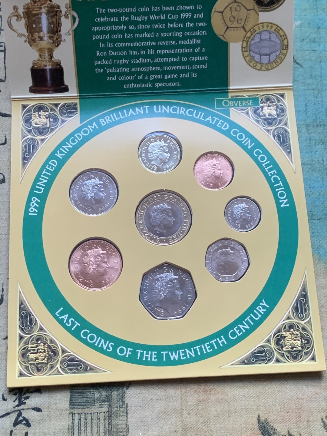 《竞宝斋》第37场-周日 首场自动拍卖 2件或者满200包顺丰 原封装英国 1999年 9枚套 卡装套币 较少见