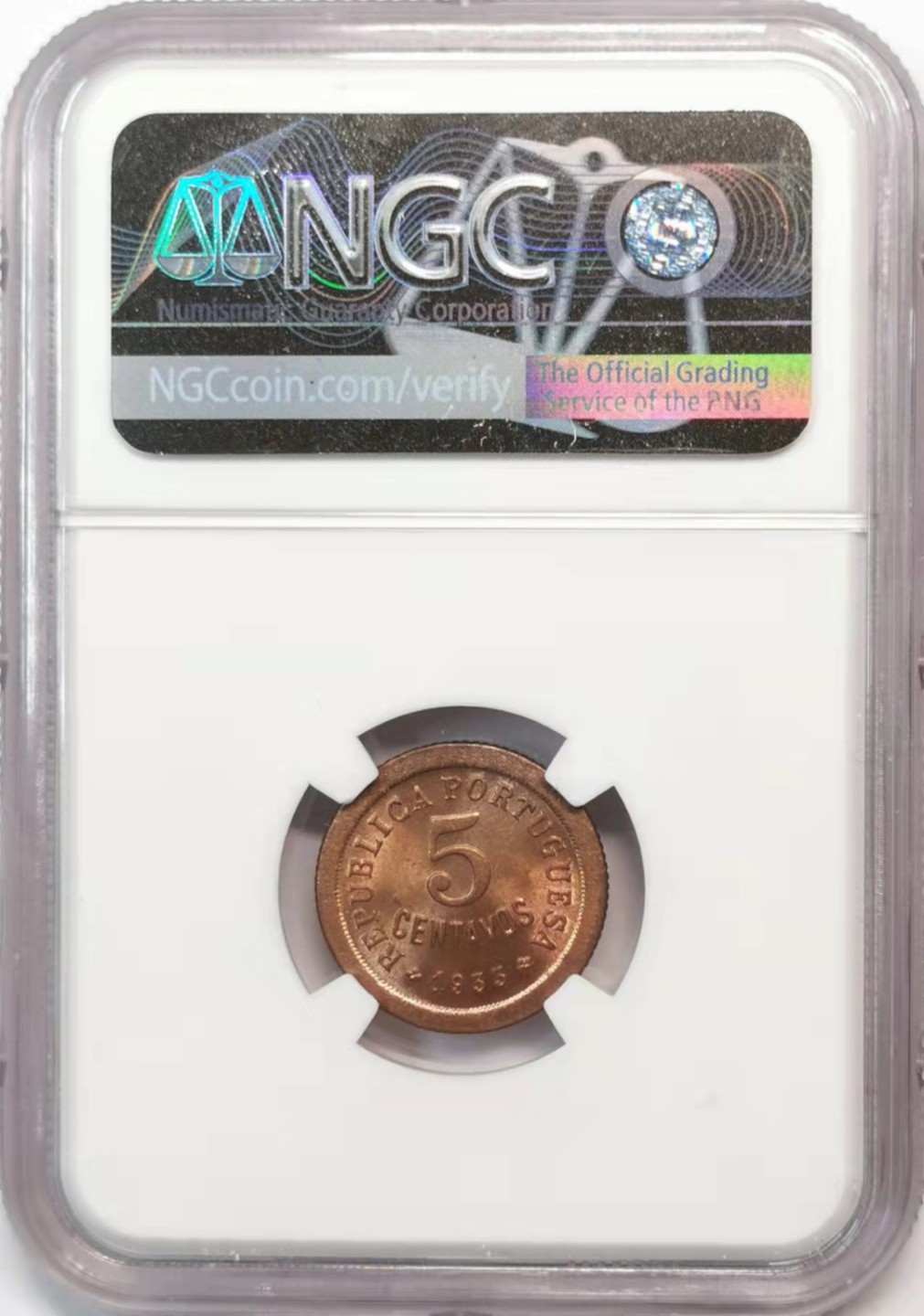 欧罗巴与亚细亚的春天奏鸣曲—凡希社世界钱币微拍第一百九十期 1933葡属几内亚5C NGC-MS64