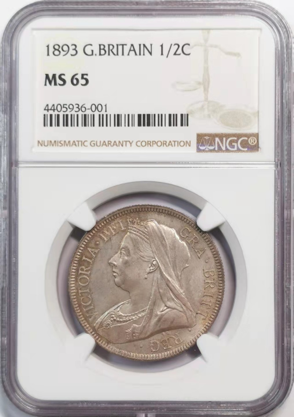 欧罗巴与亚细亚的春天奏鸣曲—凡希社世界钱币微拍第一百九十期 荐！1893英国老维批纱半克朗NGC-MS65粉彩顶级品！