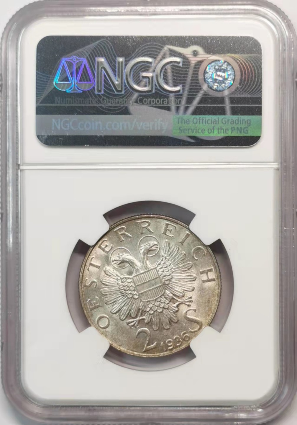 欧罗巴与亚细亚的春天奏鸣曲—凡希社世界钱币微拍第一百九十期 1936奥地利欧根亲王2S银币NGC-MS63