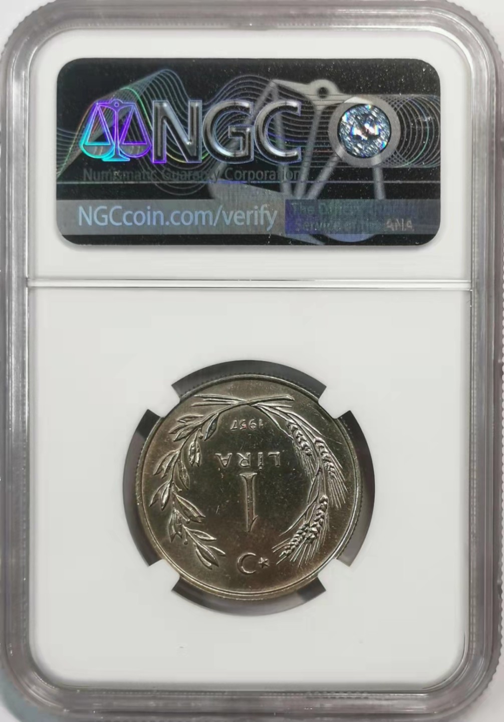 欧罗巴与亚细亚的春天奏鸣曲—凡希社世界钱币微拍第一百九十期 1957土耳其里拉NGC-MS63单年版