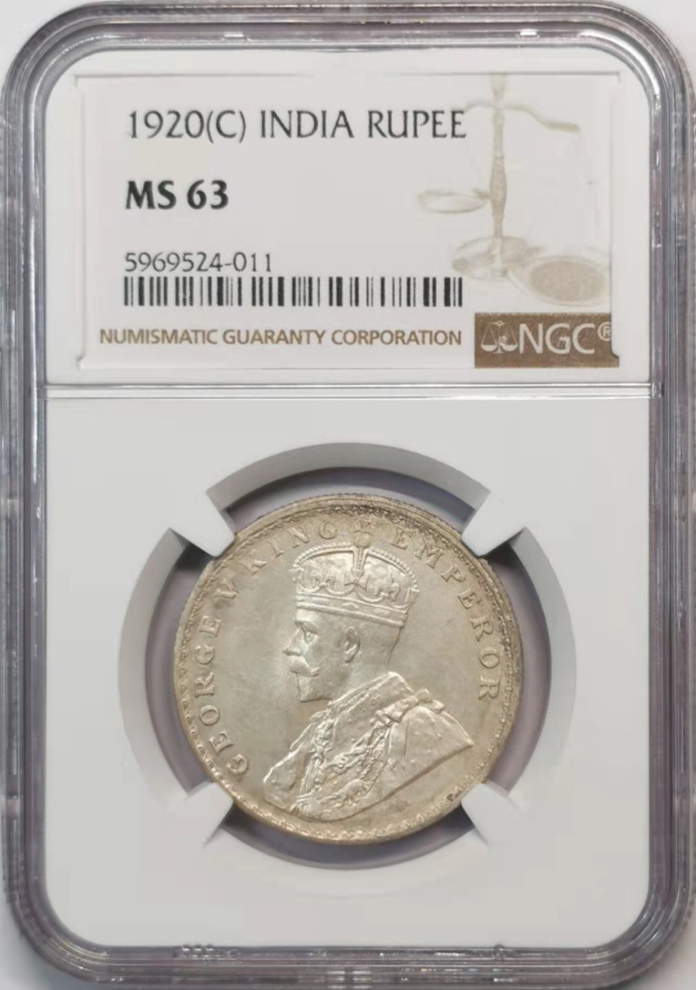 欧罗巴与亚细亚的春天奏鸣曲—凡希社世界钱币微拍第一百九十期 1920C英属印度乔五卢比NGC-MS63