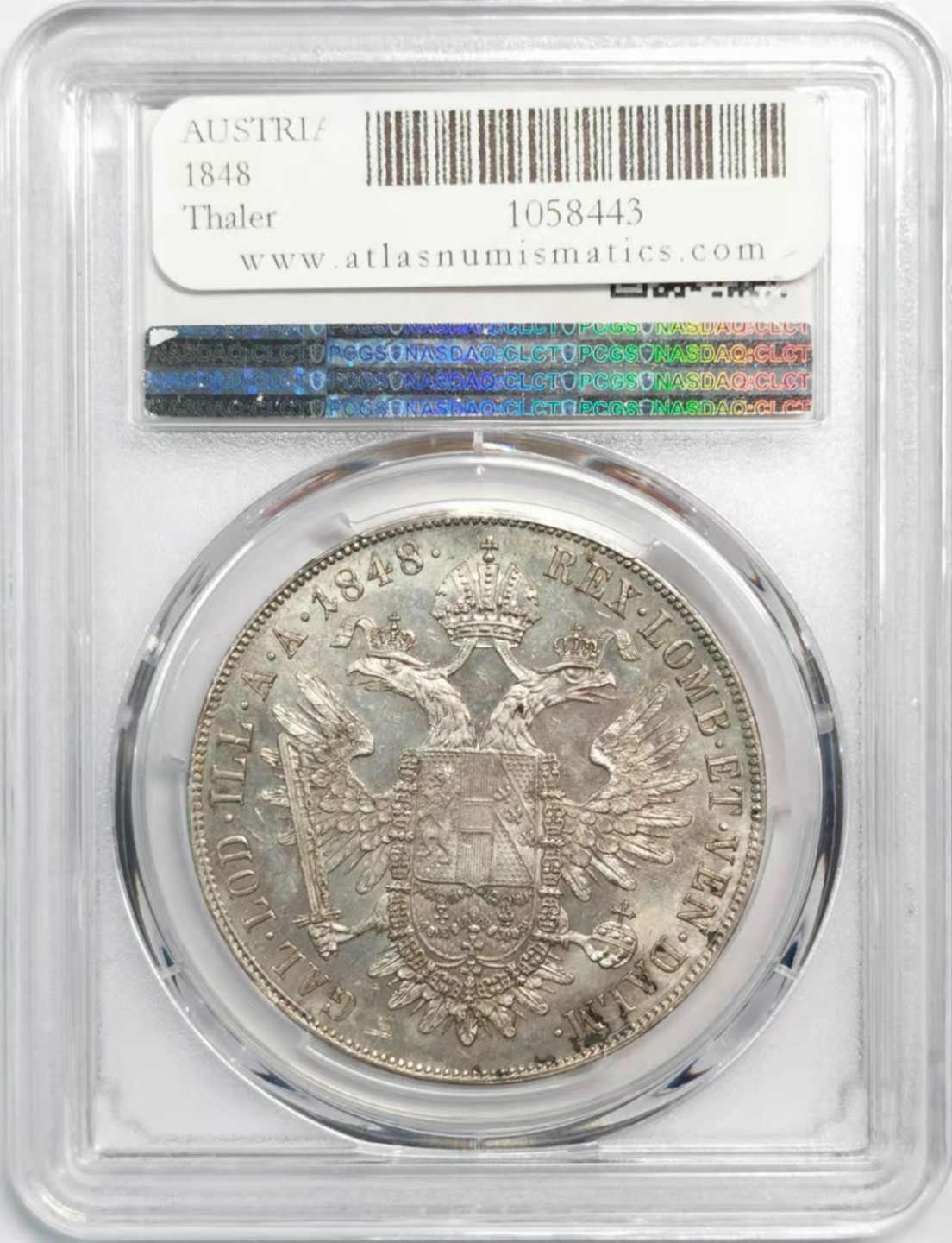 欧罗巴与亚细亚的春天奏鸣曲—凡希社世界钱币微拍第一百九十期 荐！1848奥地利帝国斐迪南一世帝国泰勒大银PCGS-MS63黄光！